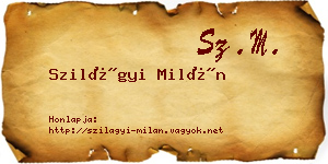 Szilágyi Milán névjegykártya