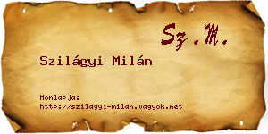 Szilágyi Milán névjegykártya